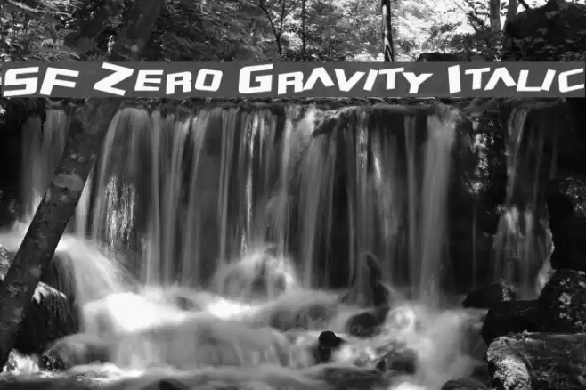 SF Zero Gravity Italic Шрифта examples