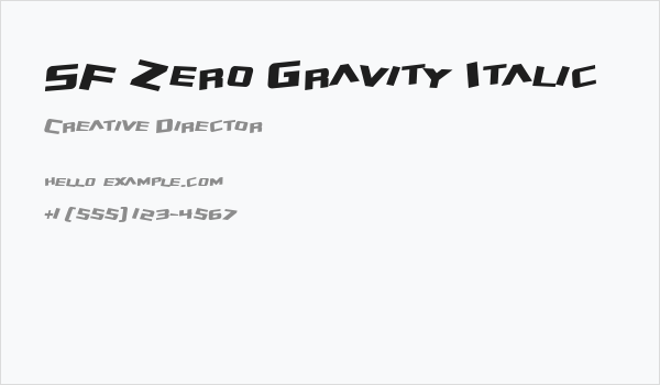 SF Zero Gravity Italic Business Card