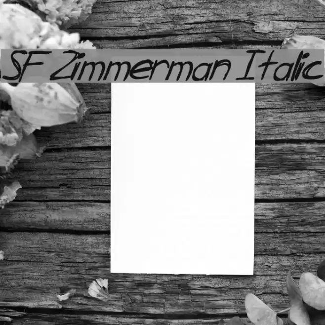 SF Zimmerman Italic Font examples