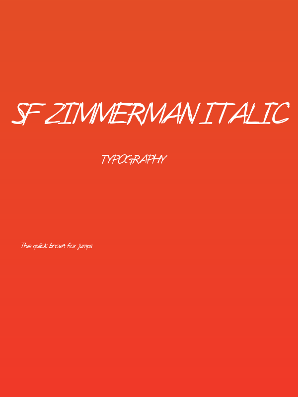 SF Zimmerman Italic Poster