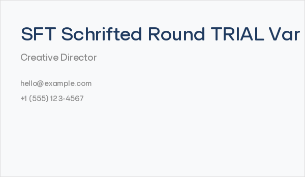 SFT Schrifted Round TRIAL Var Medium Business Card