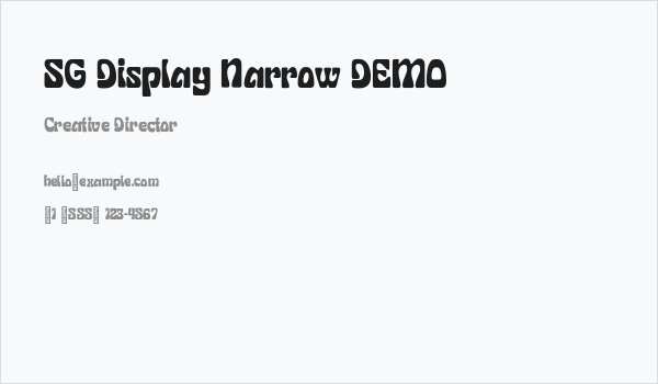 SG Display Narrow DEMO Business Card