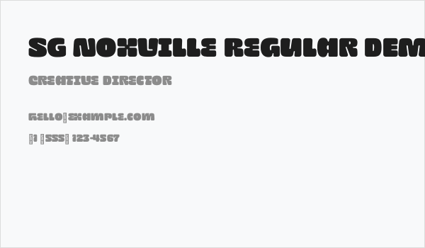 SG Noxville Regular DEMO Business Card