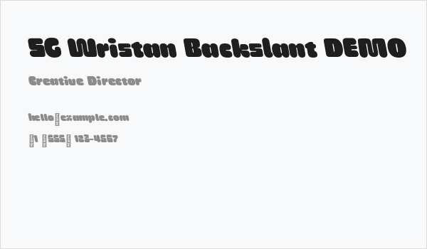 SG Wristan Backslant DEMO Business Card