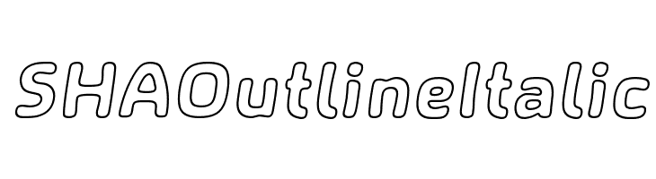 SHA Outline Italic  Free Fonts Download