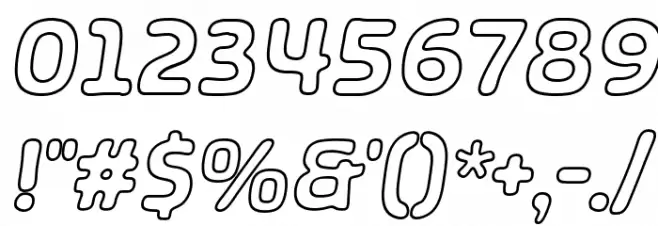 SHA Outline Italic Font OTHER CHARS