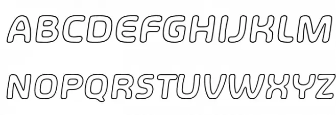 SHA Outline Italic Polices MAJUSCULES