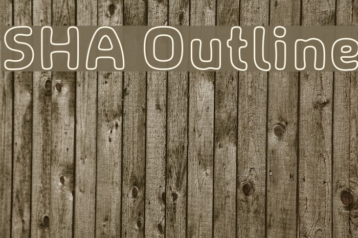 SHA Outline Font examples