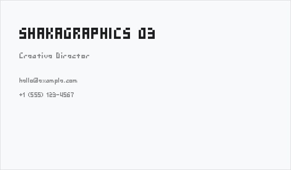 SHAKAGRAPHICS 03 Business Card
