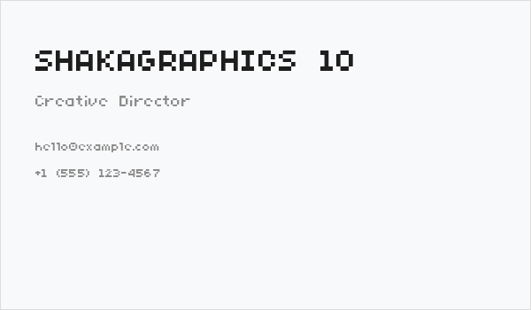SHAKAGRAPHICS 10 Business Card