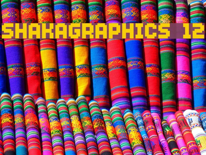 SHAKAGRAPHICS 12 Font examples