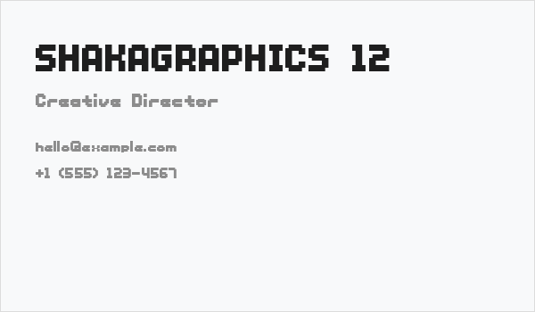 SHAKAGRAPHICS 12 Business Card