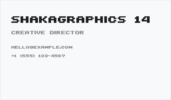 SHAKAGRAPHICS 14 Business Card