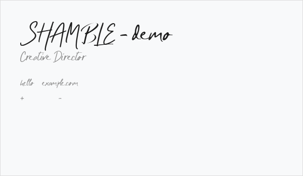 SHAMBLE - demo Business Card