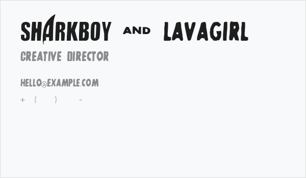 SHARKBOY & lavagirl Business Card