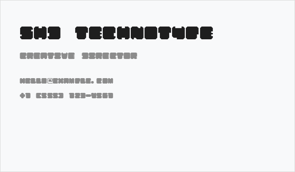 SHD TechnoType Business Card