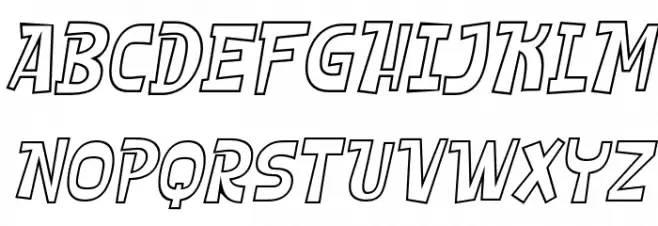 SHEROO Outline Italic Caratteri MAIUSCOLE