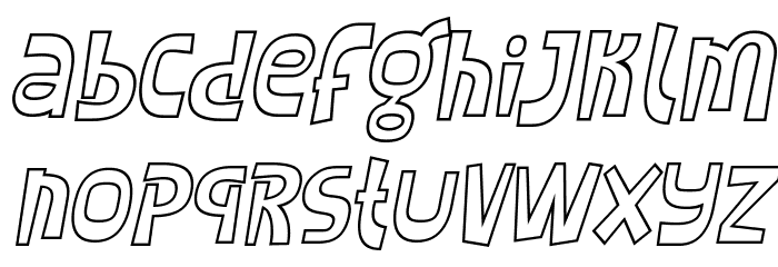 SHEROO Outline Italic Font LOWERCASE
