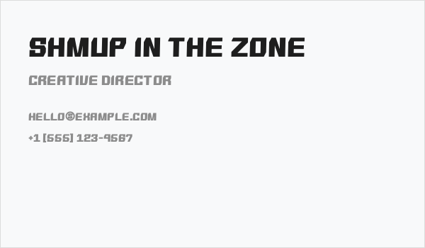 SHMUP in the zone Business Card