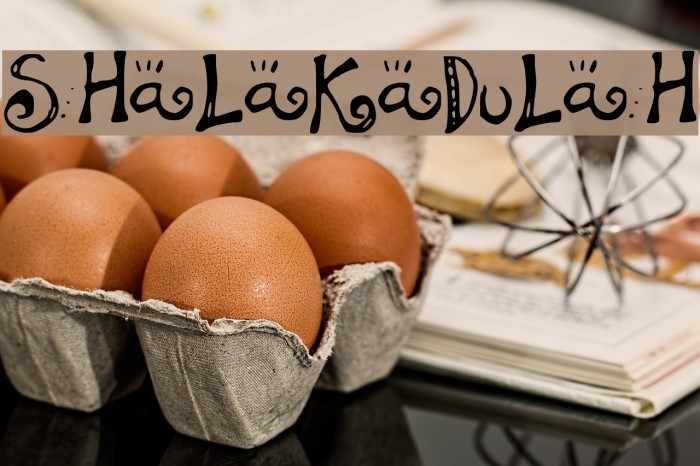 SHaLaKaDuLaH Font examples
