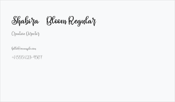 Shabira Bloom Regular Business Card