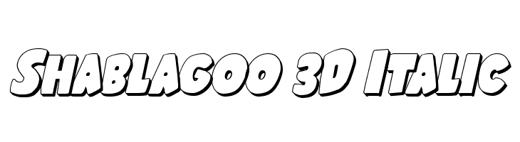 Shablagoo 3D Italic Font