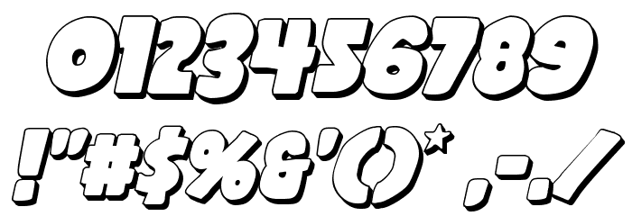 Shablagoo 3D Italic Font OTHER CHARS