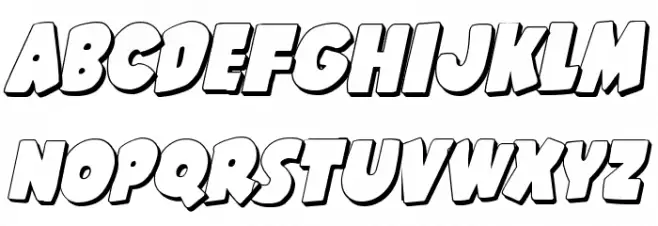 Shablagoo 3D Italic 字体 大写