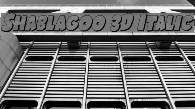 Shablagoo 3D Italic Font examples