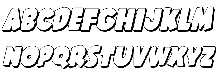 Shablagoo 3D Italic Font LOWERCASE