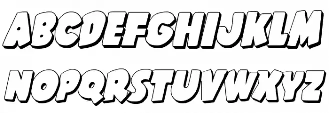 Shablagoo 3D Italic Schriftart Kleinbuchstaben