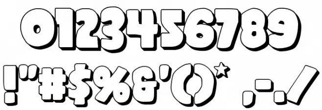 Shablagoo 3D Font OTHER CHARS