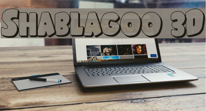 Shablagoo 3D फ़ॉन्ट examples