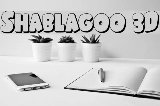 Shablagoo 3D Font examples