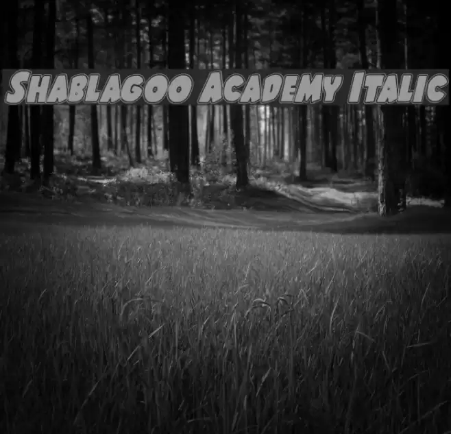 Shablagoo Academy Italic Font examples