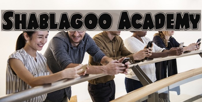 Shablagoo Academy Font examples