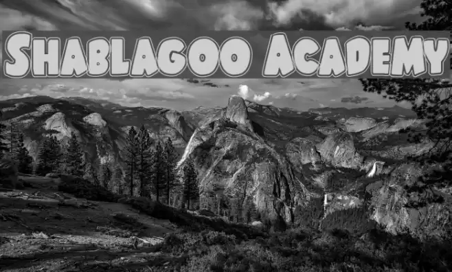 Shablagoo Academy Font examples