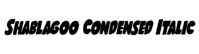 Shablagoo Condensed Italic  font caratteri gratis