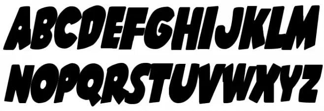 Shablagoo Condensed Italic फ़ॉन्ट अपरकेस
