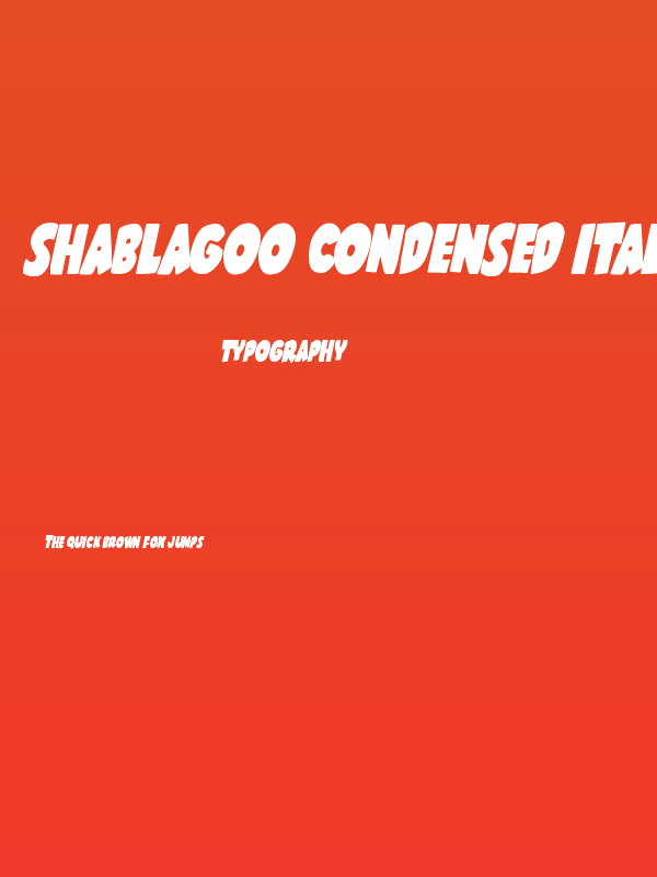 Shablagoo Condensed Italic Poster