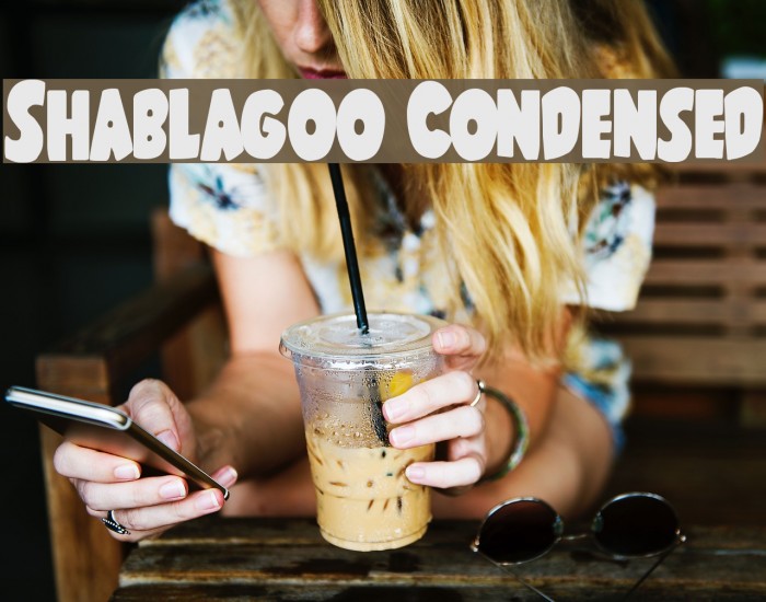 Shablagoo Condensed Font examples