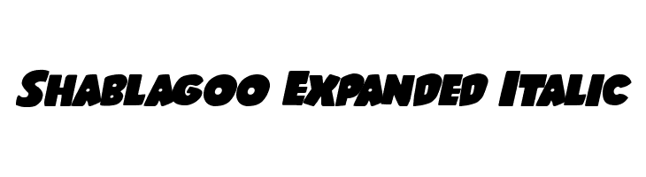 Shablagoo Expanded Italic Font