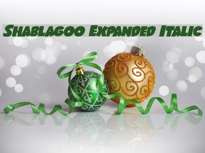 Shablagoo Expanded Italic Font examples