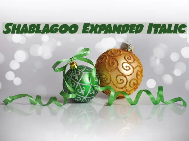 Shablagoo Expanded Italic Example 1