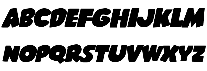 Shablagoo Expanded Italic Font LOWERCASE