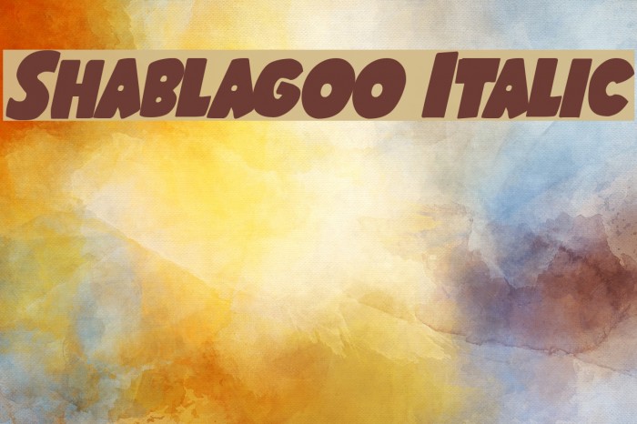 Shablagoo Italic Font examples