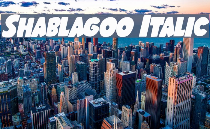 Shablagoo Italic Font examples
