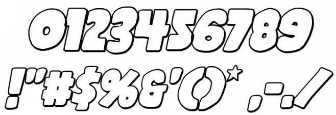 Shablagoo Outline Italic Font OTHER CHARS