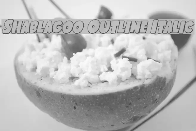 Shablagoo Outline Italic Font examples
