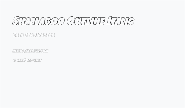 Shablagoo Outline Italic Business Card